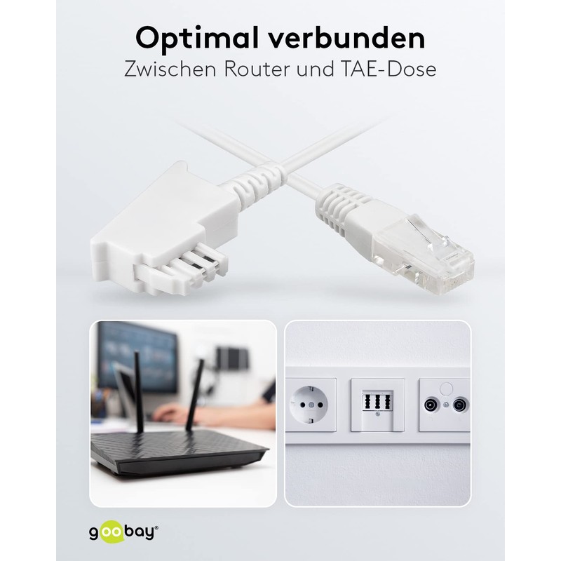 goobay 60677 router cable, telephone cable, connection cable for DSL/ADSL/VDSL,
