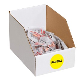 Aviditi Tape Logic 2" Circle Label, "Partial", Fluorescent Yellow, Roll of 500 Stickers, for Inventory Control and Warehouse Organization