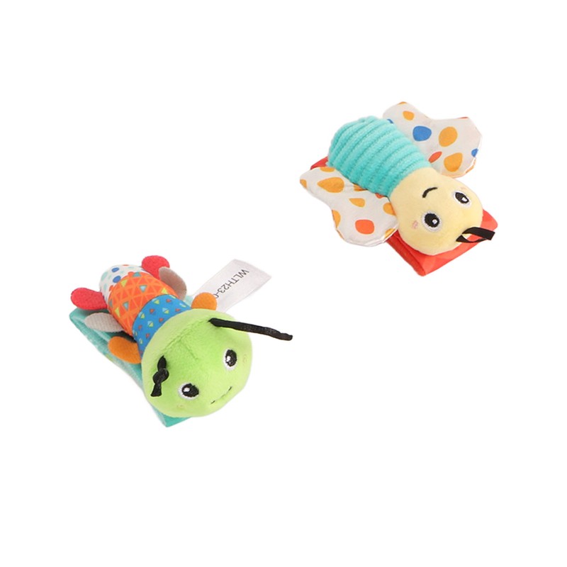 Baby Wrist Rattle Socks Set Soft Cute Cartoon Animal Hand