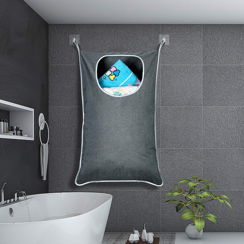 KINGSUSLAY Hanging Laundry Hamper, Hanging Hamper with Free Hanging Hooks,