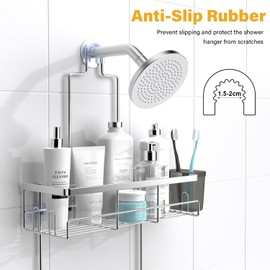 AKTECKE Shower Caddy Hanging Bathroom Organizer: Rustproof Shower Shelf for Inside Shower - No Drilling Shower Racks Over Showerhead - Bath Shower Shelves Rack for Shampoo Soap Chrome