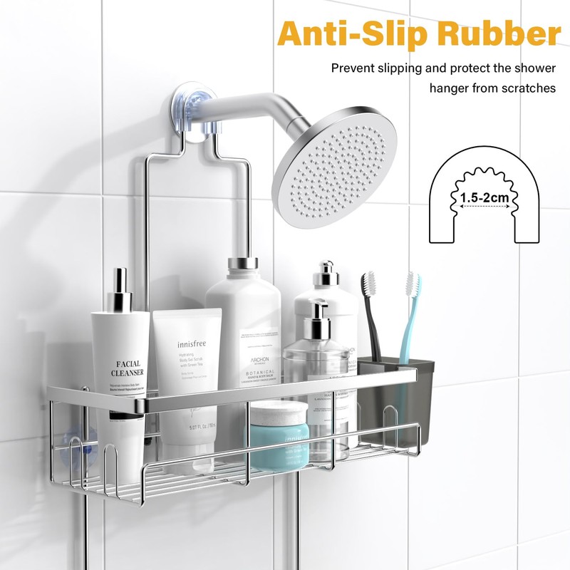 AKTECKE Shower Caddy Hanging Bathroom Organizer: Rustproof Shower Shelf for
