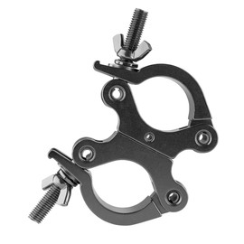 beamz BC50B-200D Black Swivel Coupler Truss Clamp, 200kg Capacity, Slimline Aluminium Design for Stage Lighting - Fits 48-51mm Tubes, Truss Clamp, Swivel Coupler, Double Truss Clip