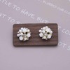 Sttiafay Cluster Pearl Stud Earrings Crystal Pearl Flower Earrings Round