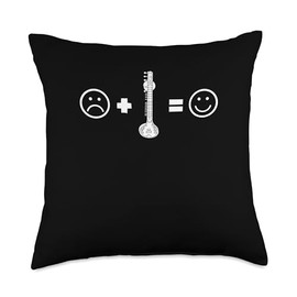Sitar Instrument Indian Hindustani Music String Instrument Throw Pillow