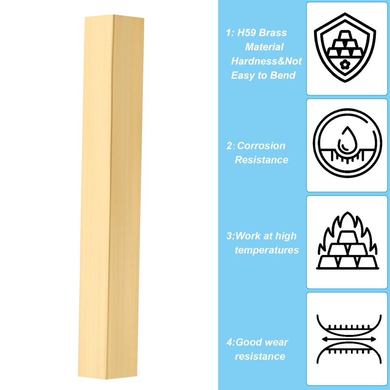 PATIKIL 3/4 x 3/4 x 6" H59 Brass Square Bar,