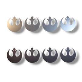 Rebel Alliance 1 x1 Die-Cut Vinyl Decal Sticker Set, 8 Pack, for Cars, Laptops, Bottles, Phones (Silver Metallic)
