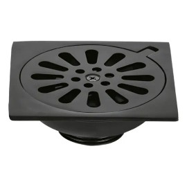 Coladera Resumidero Cuadrado 4x4'' Latón FOSET RS-604M Negro