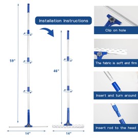 Escobilla de ducha con 2 almohadillas para orejas de microfibra, escobilla de goma para ventana, puerta de vidrio de ducha, limpieza de espejo