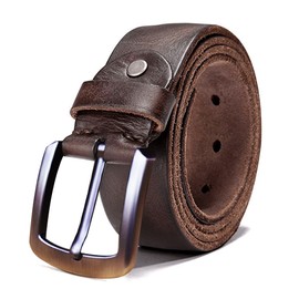 COTIACCV Cinturón Clásico para Hombre, Cinturón de Cuero Genuino, 38mm Cinturón Cuero Clásico los Hombres con Caja de Regalo, Cinto Hombre para Pantalones de Traje Jeans.(115cm)