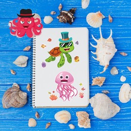 24 PCS 5.9”x 8.26" Face Stickers Make Your Own DIY Sea Animal Make a Face Stickers for Birthday Party Favors Activities Supplies (Sea Animals)