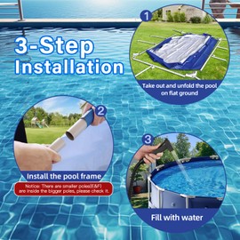 Round Framed Swimming Pool 10' X 30" Above Ground Pool Sturdy Steel Frame Pool Set with 530GPH Filter Pump and Secure Pool Cover for Family Backyard