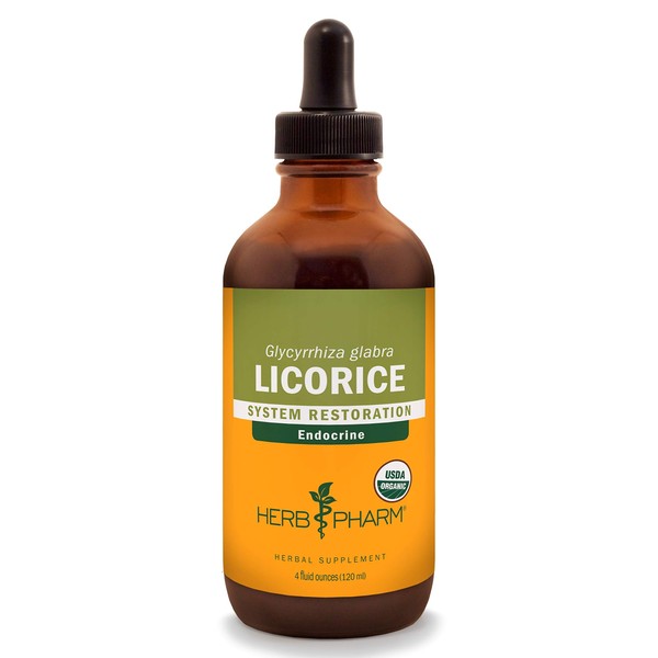 Herb Pharm Certified Organic Licorice Liquid Extract for Endocrine System Support - 4 Ounce