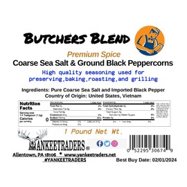 YANKEETRADERS® Butchers Blend, Premium Sea Salt & Pepper Mix, 1 Pound Pack