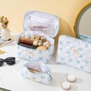 UUYUUY Quilted Cotton Makeup Bag, Blue Bow, Literature and Art