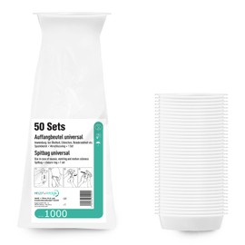 Burp Bags 1500 ml - Pack of 50 with Sealing Ring | Opaque Disposable Poop Bags Against Nausea & Travel Sickness | Leak-Proof, Hygienic & Compact for Car, Plane, Bus, Travel & Pregnancy
