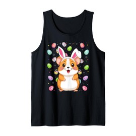 Hamster Happy Easter Egg Hunt Bunny Ear Hamster Easter Tank Top