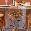 Table Runner Brown Grey Flower Outdoor Table Runner Weatherproof Table