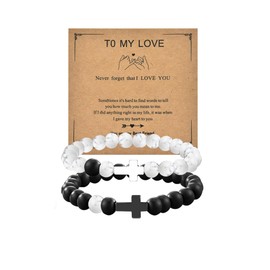 I Love You Gifts for Him Her Anniversary Birthday Gifts for Couple Bracelet Husband Wife Wedding Engagement Gift to Fiance Fiancee Male Female Bf Gf Christian Boyfriend Girlfriend Graduation Birthday Gift Idea