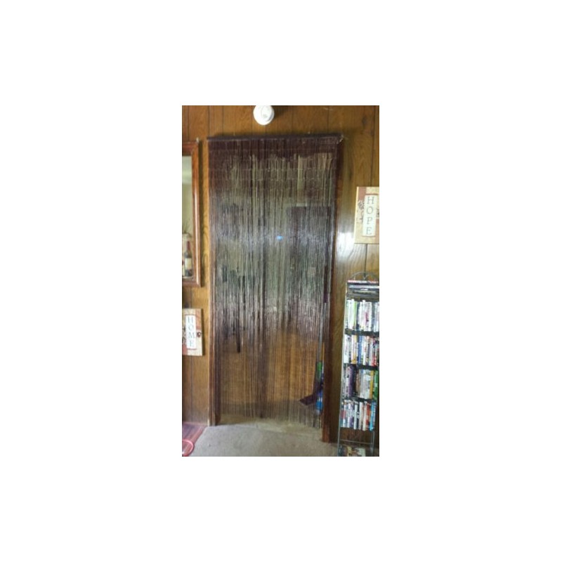 ABeadedCurtain 125 String Dark Brown Beaded Curtain 38% More Strands