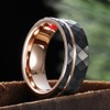 King Will Hammer 8MM Men's Tungsten Ring Black Faceted Finish