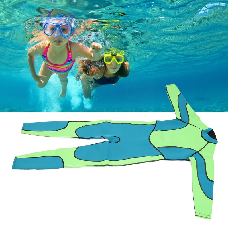 Kids Wetsuit Green Long Sleeve 2.5MM Warm Keeping UV Protection