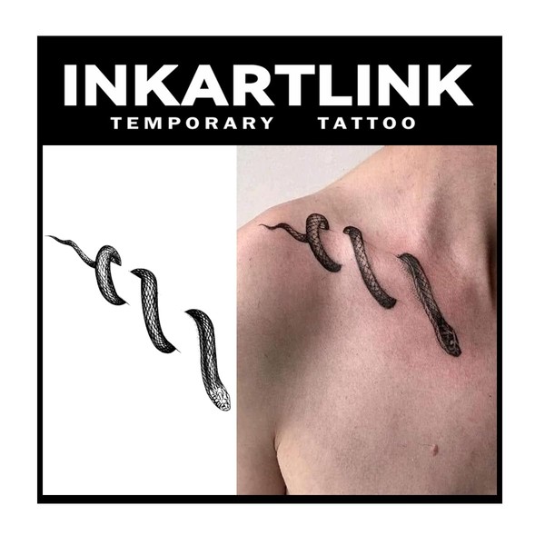 INKARTLINK Tattoo Tech, 2 Sheets Medium Semi Permanent Tattoo, Adult