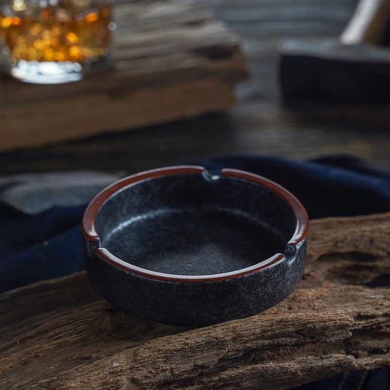 OUSACE Ceramic Ashtray Stylish Indoor & Outdoor Cigarette Ashtray for
