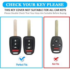 MILD EAST for Honda Key Fob Cover with Key Chain, 4-Button Gold Edge Soft TPU Key Case Shell Full Protection for Sports Accord Civic CR-V HR-V LX, Black