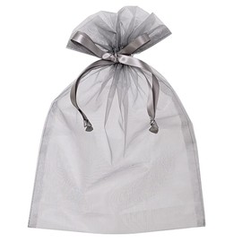 HEADS OGG-BL HEADS Gift Bag 7.9 x 11.6 inches (20 x 29.5 cm), Large, Gray, 10 Pieces, Organza Bag, Drawstring Bag