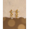 GUOKE Flat Back Earrings, 14K Gold Plated Dangle Helix Cartilage