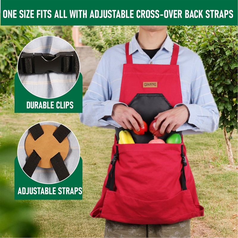 Grampa's Garden Apron - Cross Back Gardening Apron With Pockets