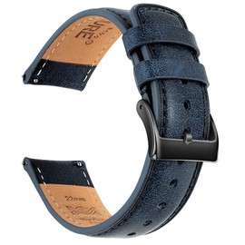 SEURE Quick Release Watch Band,Top Genuine Leather Watch Straps 19mm 20mm 21mm 22mm 24mm for Men and Women (20mm, Dark Blue-Black)