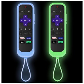 2Pack Roku Remote Cover with Tracker | Roku Remote Covers | Onn Roku Remote | Roku Express 4K+ | Roku TV | TCL Roku Glow in The Dark