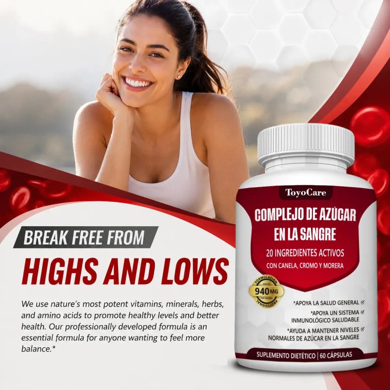 Toyocare Complejo Azúcar Sangre 940mg Cápsulas Sabor