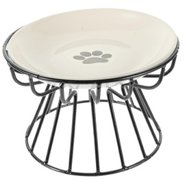 COLLBATH Cuenco De Alimentación Elevado para Gatos con Estante, Cuenco Protector De Cuello Antideslizante, Cuenco Elevado para Comida Y Agua, Comedero Ergonómico para Gatos, Fácil De Limpiar