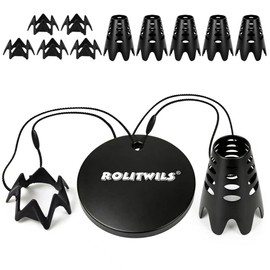 Rolitwils Golf Simulator Tee Anchor Kit, 16-Piece Tether Set with 290 g Weighted Base, 10 High and Low Tees, 5 Cords for Hitting Mats, Indoor Practice and Driving Ranges