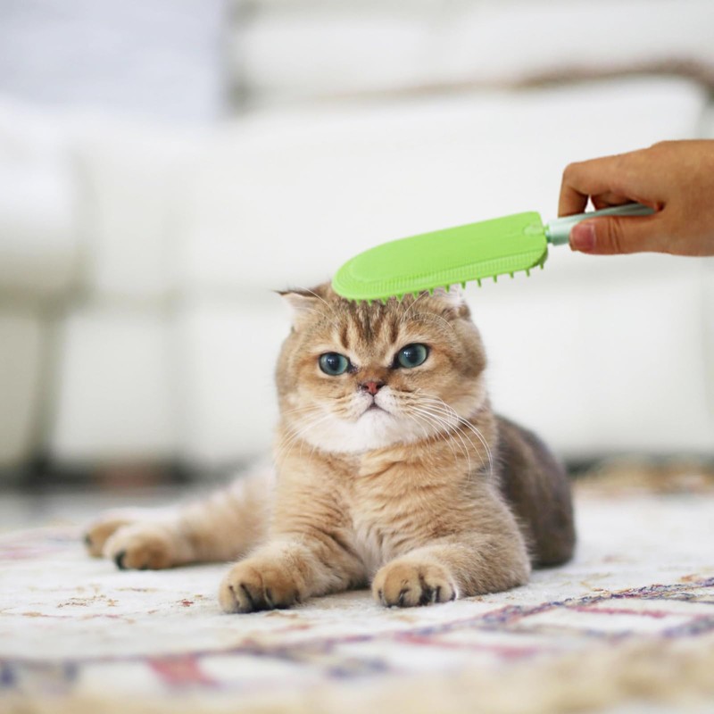 LuckyOpt Cat Tongue Comb, Dual-Use Soft Comb, Grooming Brush, Reducing