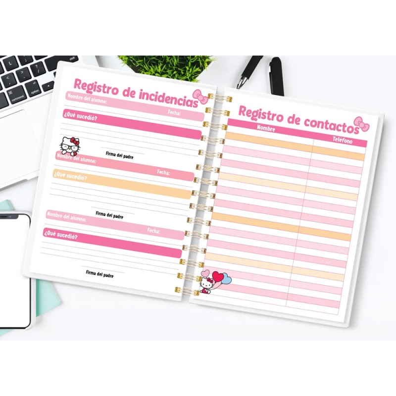 Agenda Escolar Para Maestra / Docente Kitty