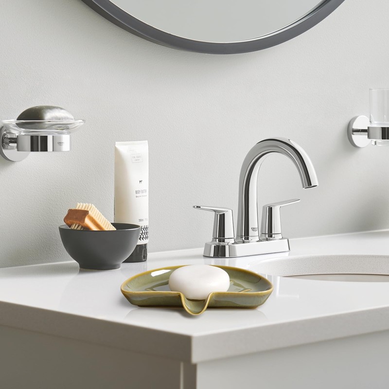 Ceramic Soap Dish with Drainage – Half Moon Soap Holder