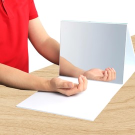 2025 New Upgrade Mirror Therapy Box for Stroke Rehabilitation - Clear Large Visual Range, Mirror Therapy Box for Hand Stroke Folding & Adjustable View Mirror Box Therapy for Hand & Arm Exercise