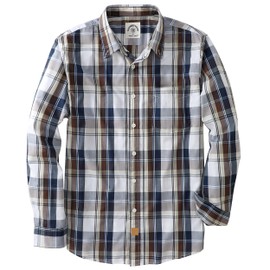 Dubinik® Mens Button Up Shirts Long Sleeve Casual Button Down Cotton Vintage Soft Plaid with Pocket