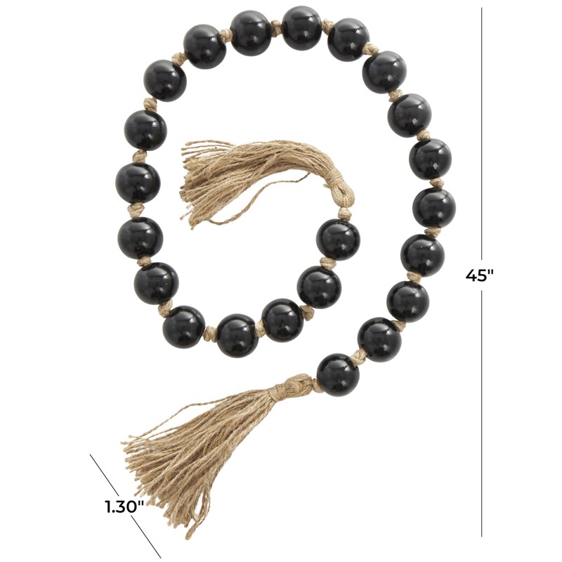 Deco 79 Glass Handmade Round Beaded Garland with Tassel with