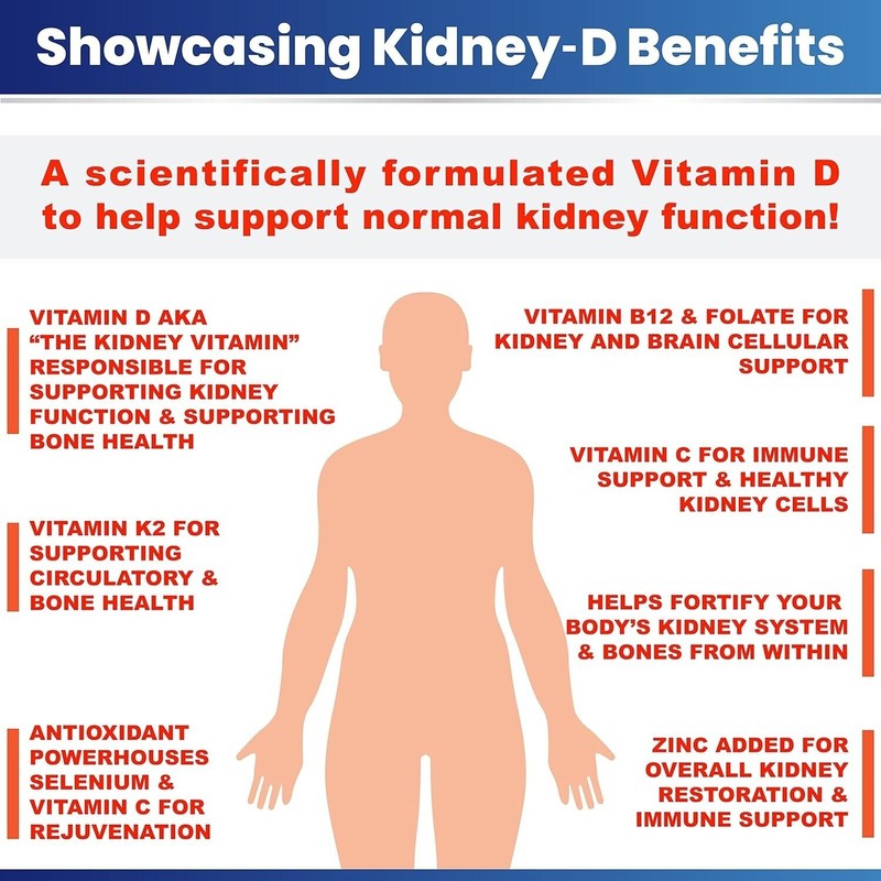 Kidney-D Kidney Supplement Vitamin D Optimized Kidney Support Health and