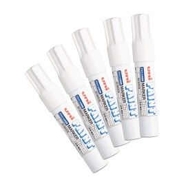 MITSUBISHI PXA300.1 Uni Alcohol Paint Markers, Bold Point, White, 5 Count