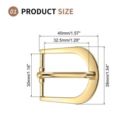 SUIKIHUM 4 Pack Metal Roller Buckles, 0.5" Adjustable Roller Buckle for Strap, Single Prong Belt Buckle for Belt Bag Keychain, Gold