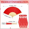 Tatuo 80 Pcs Hand Fans Bamboo Silk Folding Fans Handheld