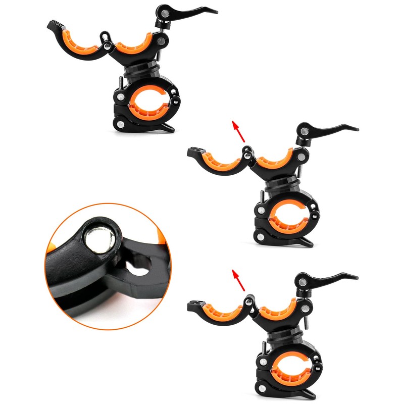 QWORK Pack of 2 Bicycle Light Holders, 360° Rotatable Light