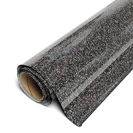 Siser Sparkle HTV 12" x5yd Roll - Smooth Glitter Heat Transfer Vinyl (Midnight Black)