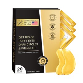 ANTI-AGEING 24K Gold Under Eye Patch Mask with Organic Hydrogel Collagen 20 Pairs
